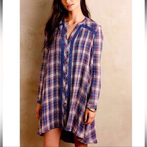 Holding Horses plaid button up shirt dress
